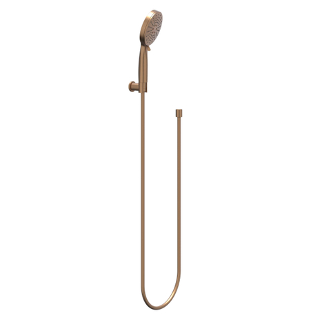 IVY Ensemble de douchette - réglable - 3 jets - avec support mural réglable - flexible de douche 150cm - modèle barre - 120 cm - cuivre brossé mat PVD SW1031594
