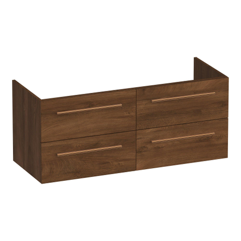 BRAUER Trust meuble sous-lavabo 120 sans poignées rapportées 4 tiroirs à fermeture en douceur et 2 découpes pour siphon - Forest Cacao SW1203954