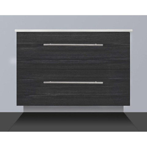 Saniclass Smallline badmeubel 60x38cm keramisch black wood 1 kraangat SW8911