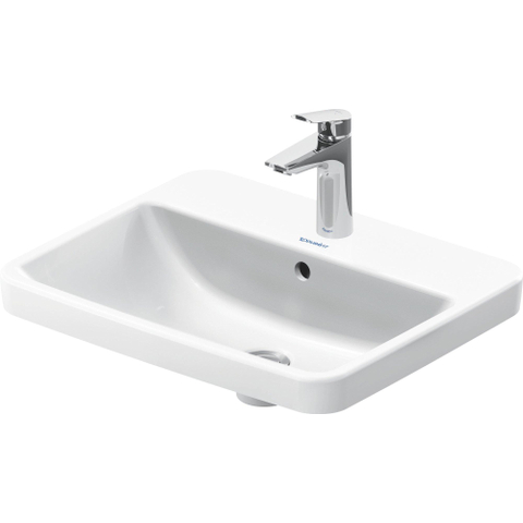 Duravit No.1 Halfinbouwwastafel - 55x43.5cm - 1 kraangat - met overloop - glans wit SW723762