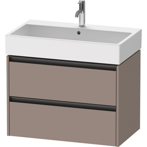 Duravit Ketho.2 Wastafelonderbouwkast - met 2 laden - 78.4x46x54.9cm - met grepen antraciet - basalt mat SW772686