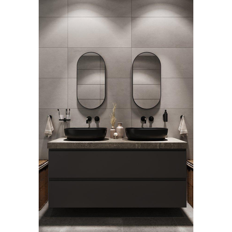 Haceka Deco spiegel – pilvorm – 40x80 cm – Zwart mat SW1102384