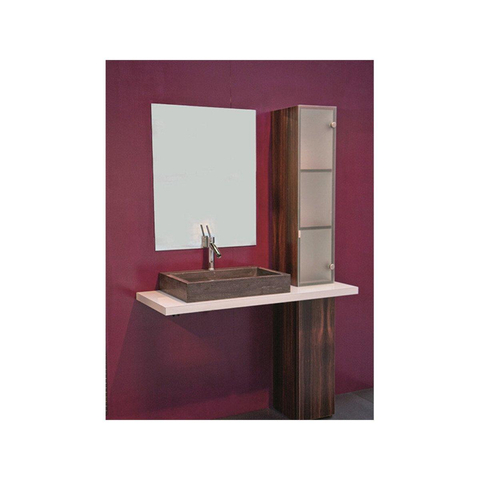 Forzalaqua Palermo lavabo - 60x40x9cm - 1 trou de robinet - pierre bleue adouci (noir) FO100036