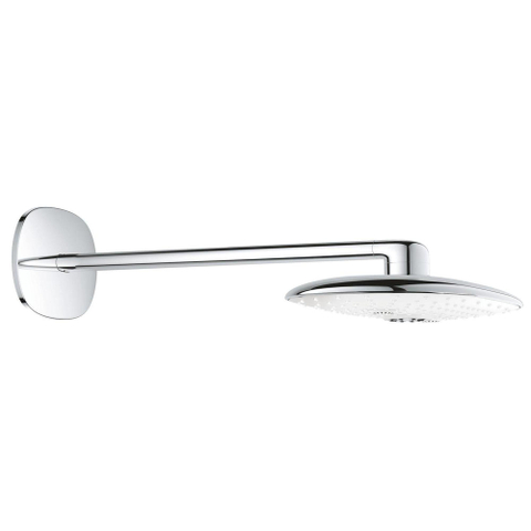 Grohe Rainshower Duo 360 Hoofddouche - 36x 22cm - 2 straalsoorten - wandarm 45cm - moon white/ - chroom SW97597