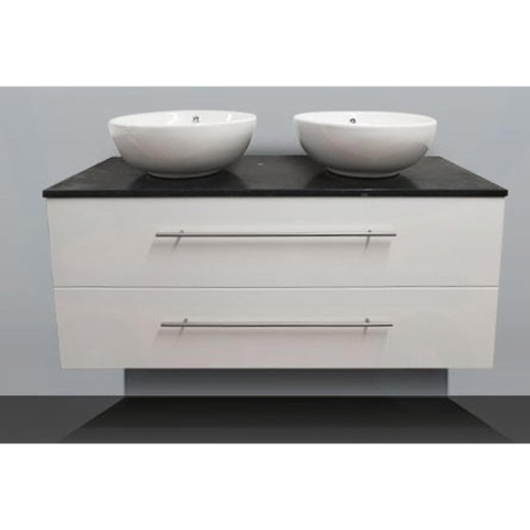Saniclass Exclusive Line meuble 120cm avec deux vasques à poser Blanc brillant SW8356