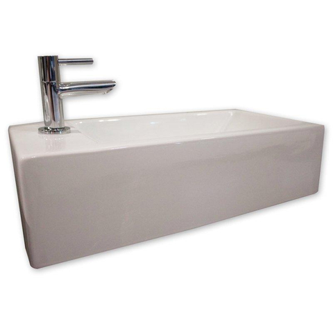 Xellanz Metis Set lave mains 50x25cm avec robinet, siphon et bonde de vidage Blanc SW745