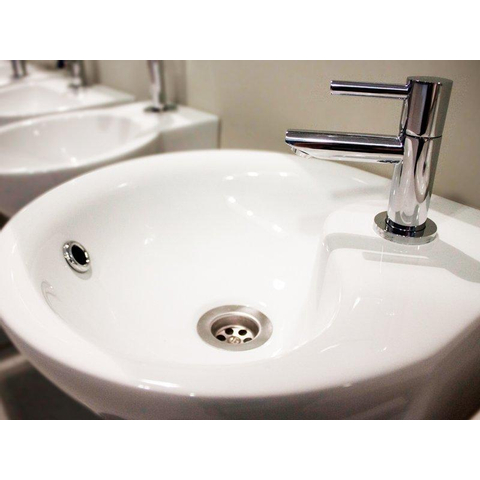 Wiesbaden Porta hoekfonteinset – 35x35x14.5 cm – keramiek wit – chromen kraan SW1288