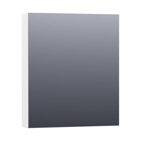 BRAUER Impress Deluxe armoire de toilette - 60x70x15cm - éclairage interne et externe - 1 porte miroir double face à ouverture vers la droite en blanc mat SW242118