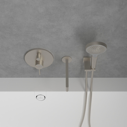 Villeroy & Boch Dawn 1 greeps inbouwkraan - met omstel - Brushed Nickel (rvs) SW974243