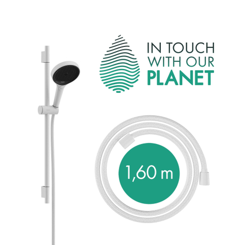 Hansgrohe RainFinity Doucheset - 130 - 3jet - ecosmart S Puro - 65cm Designflex - doucheslang - 160cm - mat wit SW918343