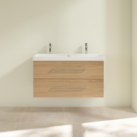 Villeroy & Boch Avento wastafelonderkast - 97.6x51.4cm - 2 lades - Nordic Oak (hout) SW479510