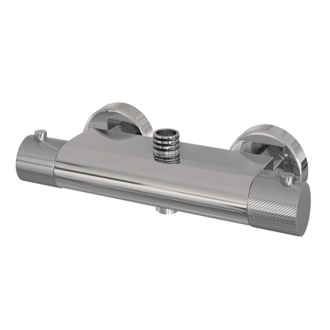 BRAUER Chrome Carving ensemble de douche pluie apparent – douche de tête Ø 20 cm – barre de douche – douchette ronde – barre de douche 145 cm SW1164684