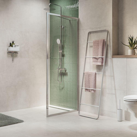 Sealskin Contour paroi de douche à l'italienne type A3 - 88x200cm - verre de sécurité clair 6 mm - avec revêtement Sealglas - aspect argenté brillant SW1471973