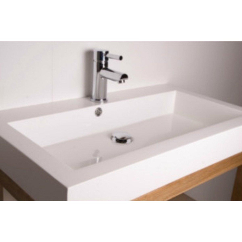 Saniclass Florence Meuble salle de bain avec miroir 100x47cm 1 trou pour robinetterie Black Wood SW6803