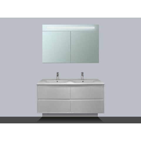 Saniclass New Future Meuble avec armoire miroir 120cm Blanc brillant SW8837