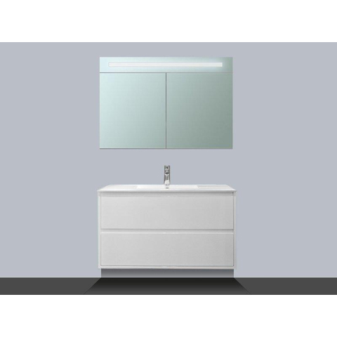 Saniclass New Future badmeubel 100cm hoogglans wit met spiegelkast SW8835
