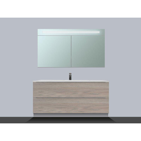 Saniclass EVO Meuble avec armoire miroir 80cm 1 trou pour robinetterie Blanc SW8806