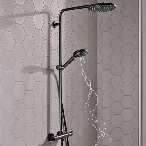Hansgrohe Raindance Select S - select Regendoucheset - thermostaat - hoofddouche 24cm - mat zwart SW297615