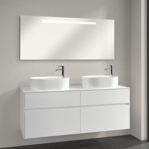 Villeroy & Boch More to see one spiegel - met geïntegreerde led verlichting - 140x60cm - inclusief bevestiging - Glass (glans wit) SW454447
