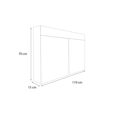 Saniclass Double Face Spiegelkast - 120x70x15cm - verlichting - geintegreerd - 2 links- rechtsdraaiende spiegeldeur - MFC - black wood SW8540