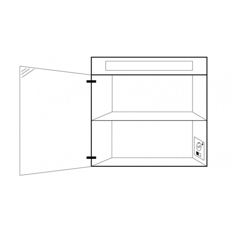 Saniclass Double Face Spiegelkast - 60x70x15cm - verlichting - geintegreerd - 1 linksdraaiende spiegeldeur - MDF - mat wit SW84355