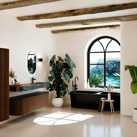 MONDIAZ THOR-DLUX 160cm badmeubel ronding links + rechts kleur Walnut met 1 lade en 2 deuren. Vrijhangende wastafel CLOUD Rechts 1 kraangat kleur Lava. SW1464995