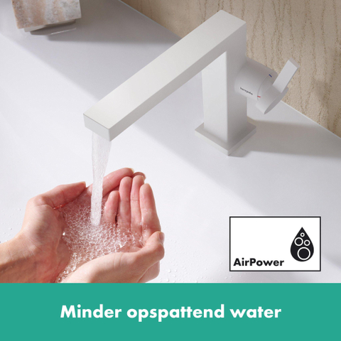 Hansgrohe Tecturis E 1 greeps wastafelkraan - 110 Fine - coolstart - zonder waste set - mat wit SW918754