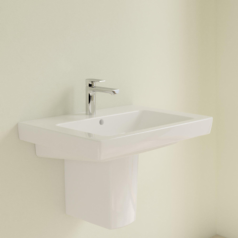 Villeroy & Boch Subway 2.0 wastafel - 65x47cm - 1 kraangat - met overloop CeramicPlus - White Alpine (glans wit) 1024071