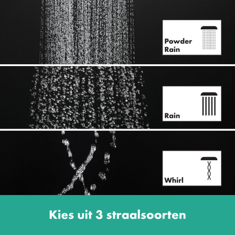 Hansgrohe Raindance Select S douchette 120 3jets powderrain chrome noir brossé SW541891