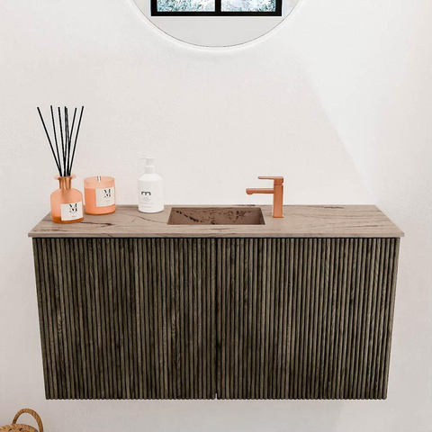 Mondiaz JOYA-DLUX 80cm toiletmeubel - kleur Shadow - Wastafel FAYE positie Midden 1 kraangat kleur Arena. SW1424796