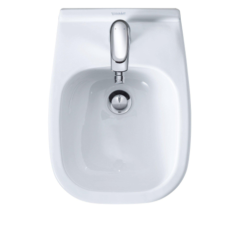 Duravit D-code Wandbidet - 350x350x480mm - 1 kraangat - met overloop - compact - wit 0315119