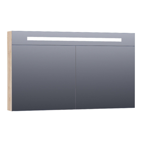 BRAUER Promise Deluxe armoire de toilette - 120x70x15cm - avec éclairage direct - 2 portes miroir double face - Blé Forestier SW371736