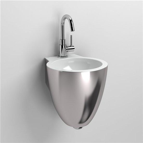 Clou Flush 6 fontein met kraangat plug en bekersifon platina wit keramiek B27xH28xD31.5cm TWEEDEKANS OUT6982