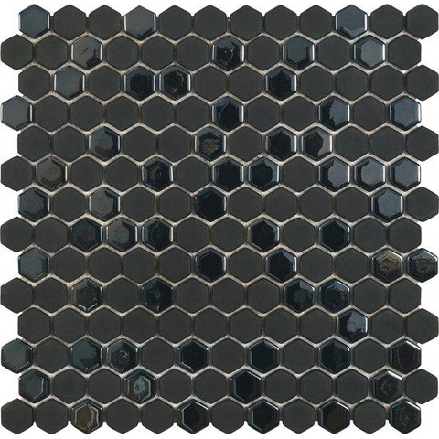 Ceralto Divaro Facet Mozaïektegel - 29.7x30.1cm - hexagon - 6mm - Zwart mat/glans SW798680