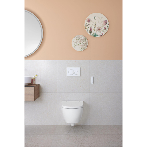 Geberit AquaClean alba douchewc - met wandcloset - diepspoel - met afstandsbediening - 37.5x56.5x40.5cm - met KeraTec - spoelrandloos - glans wit SW1026642