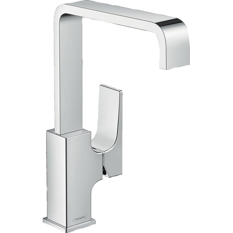 Hansgrohe Metropol 1 greeps wastafelkraan - 230 met rechte greep en afvoerplug - hoogglans chroom SW99787