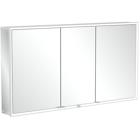 Villeroy & Boch My View Now spiegelkast - met 3 deuren - met led verlichting en wastafelverlichting - 140x75x16.8cm - met in/uit schakelaar - Aluminium (zilver) SW701121