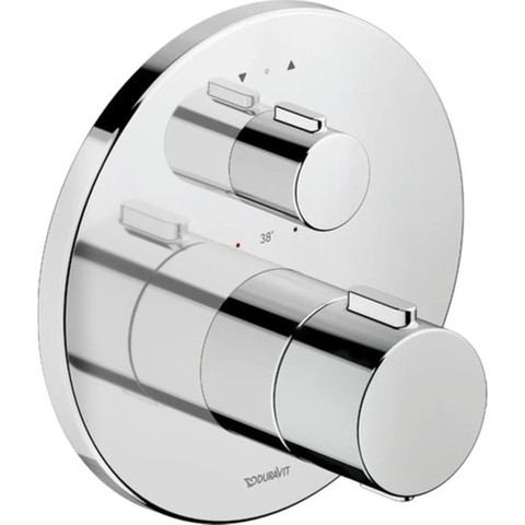 Duravit Thermostatarmaturen Afbouwdeel - voor inbouw bad/douchekraan - thermostatisch - met 2 uitgangen - diameter 17cm gla - glans chroom SW962477