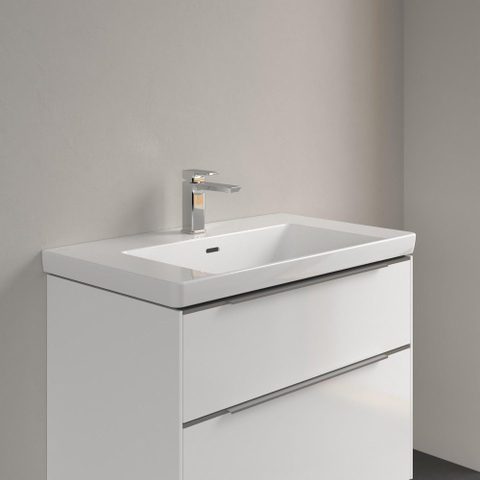 Villeroy & Boch Subway 3.0 meubelwastafel - 80x47cm - 1 kraangat - met overloop - White Alpine (glans wit) SW641532