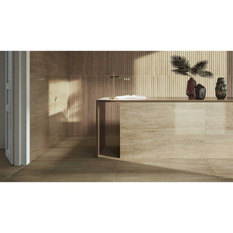 ÉCHANTILLON Ceralto Tavola Marble Carrelage sol et mur 60x120cm 10mm rectifié R10 porcellanato Beige SW914575