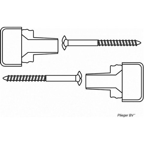 Lot de vis de cuvette avec couvercle et rosace 6x60mm blanc inox 0830429