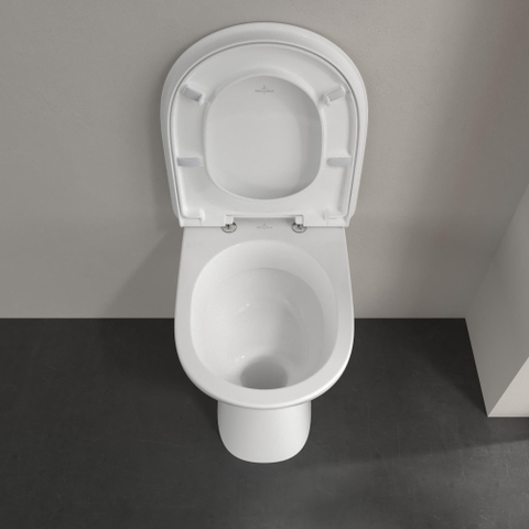 Villeroy & Boch Vicare closetpot - vlakspoel PK - zonder spoelrand - 35.5x49x46cm - White Alpine (glans wit) SW706355