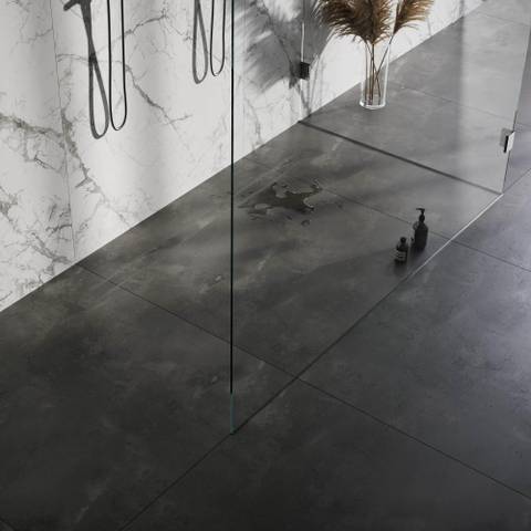 Brauer Douchegoot - 140x7x6.7cm - ondiepe vloerflens - zijuitloop - tegelinlegrooster omkeerbaar - RVS SW110919