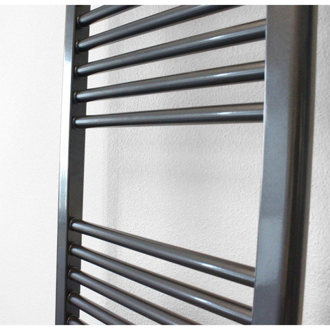 H&R Badmeubelen Polo Designradiator - 60x8x118cm - middenaansluiting - 643 watt - graphit glossy OUTLETSTORE STORE42035