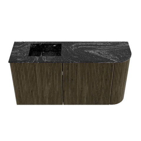 Mondiaz JOYA-DLUX 81.6cm toiletmeubel - ronding rechts kleur Shadow - Wastafel FAYE positie Links 1 kraangat kleur Lava. SW1422856