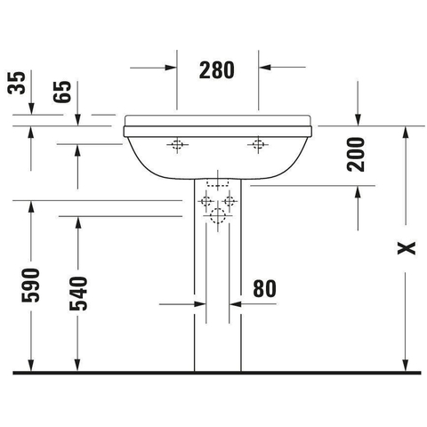 Duravit Starck 3 Philippe Starck - 3 wastafel - 65x48cm - wondergliss - wit 0312576