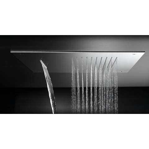 Hotbath Mate Inbouwhoofddouche vierkant - met cascade - 50x50cm - hoogglans chroom SW61984
