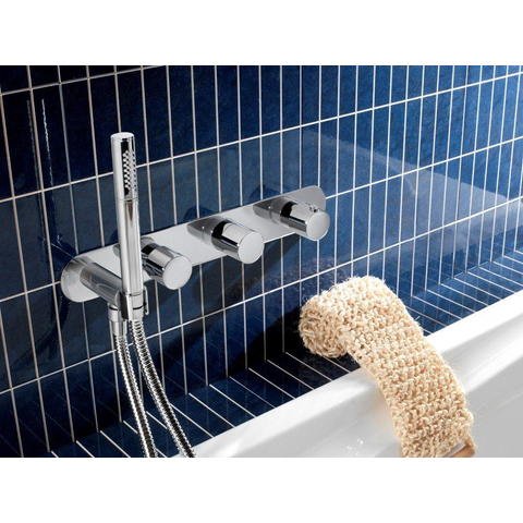 Hotbath Buddy Badmengkraan - inbouw - met 2 stopkranen - geborsteld nikkel (RVS) SW11304