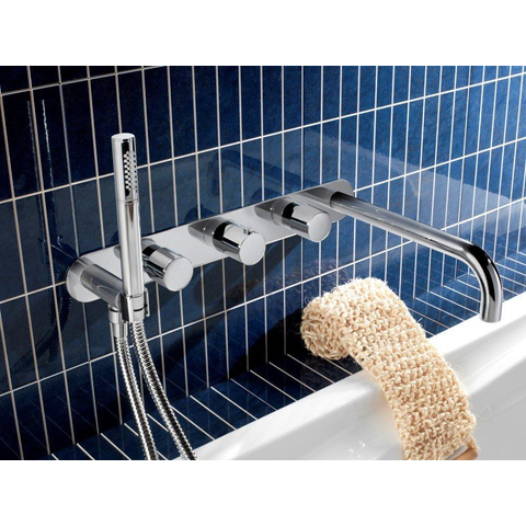 Hotbath Buddy Badmengkraan - inbouw - met 2 stopkranen - inclusief uitloop - geborsteld nikkel (RVS) SW11305
