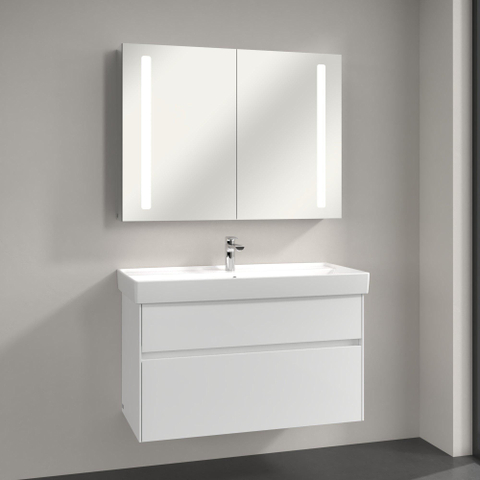 Villeroy & Boch my view 14 My view spiegelkast - 80x75cm - 2 deuren en led verlichting - zilver 1024980